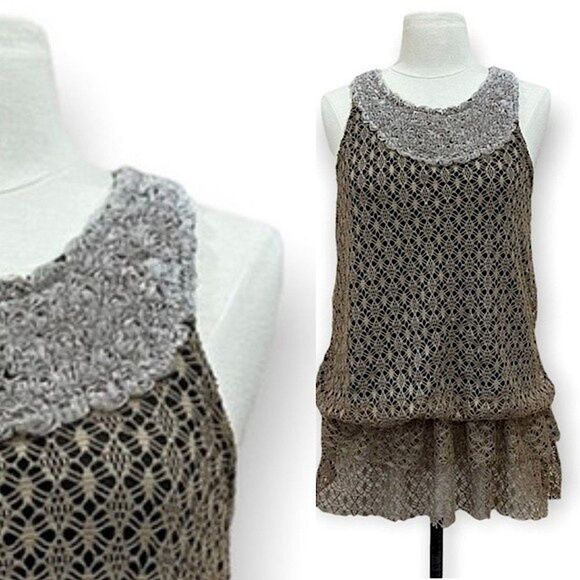 Vintage Crochet Sleeveless Top Small - Picture 1 of 13